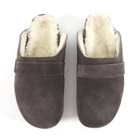 Brochu Walker Abbott Suede Shearling Leather‎ Mules NEW